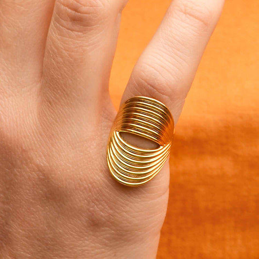 Flow pinky ring, Vermeil